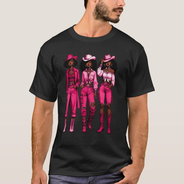 Camiseta Vaqueira Rodeo Occidental Melanina Juneteenth Hist (Anverso)
