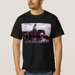Camiseta Vaqueiro Antiguo con su Manada de Ganado por Koern