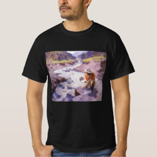 Camiseta Vaqueiro Antiguo, Cribando Oro, Wyoming por Leigh