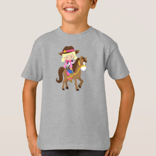 Camiseta Vaquera, alguacil, caballo, occidental, pelo largo