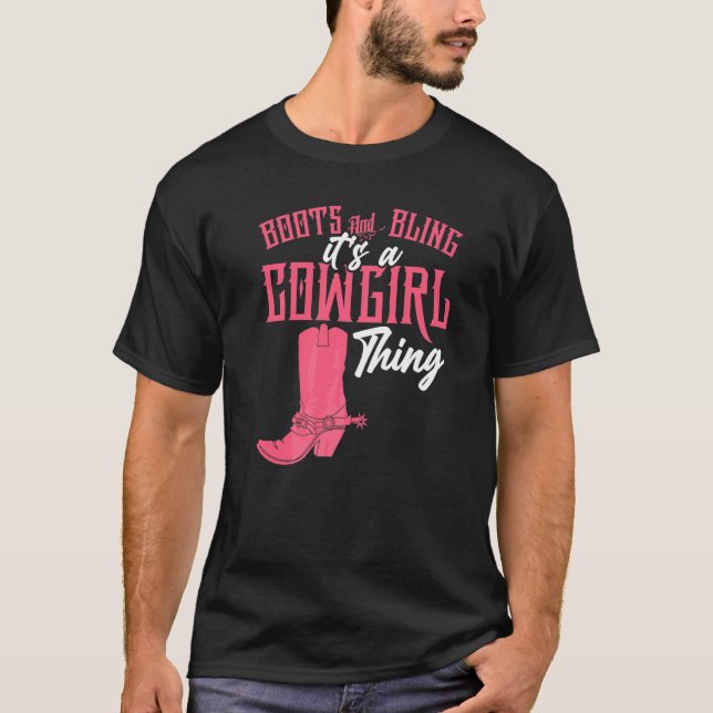 Camiseta Vaquera brillo botas (Anverso)