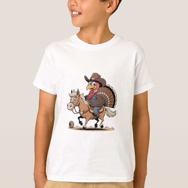 Camiseta Vaquera cocida occidental turca de acción de graci (Anverso)
