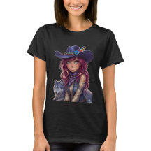Vaquera Cósmica y Lobo Espiritual Magia de Acuarel