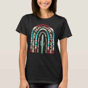 Camiseta Vaquera Country Tejas Mujeres Cactus Arcoíris
