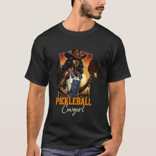 Camiseta Vaquera de Pickleball Occidental Negra Picklebal