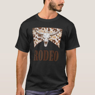 Camiseta Vaquera de Rodeo Cráneo de Toro Leopardo Vida Occi