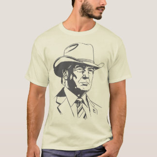Camiseta vaquera de vaquero solitario Trump Vintag