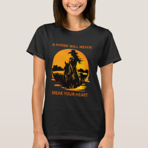 Camiseta Vaquera del Atardecer Un Caballo Nunca Romperá Tu