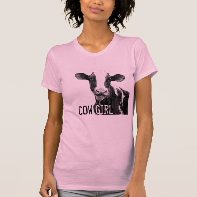 Camiseta ¡Vaquera del chica de la vaca!  Becerro de la (Anverso)