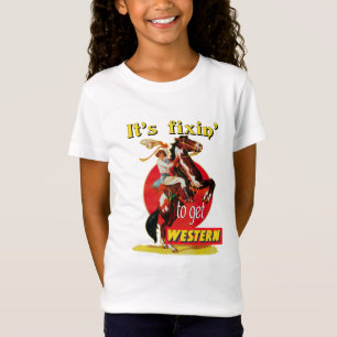 Camiseta Vaquera del rodeo en el caballo Fixin a conseguir