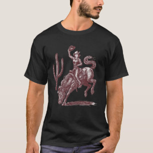 Camiseta Vaquera en potro salvaje desierto retro western