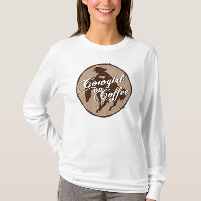 Camiseta Vaquera en sudadera con capucha del café (Anverso)