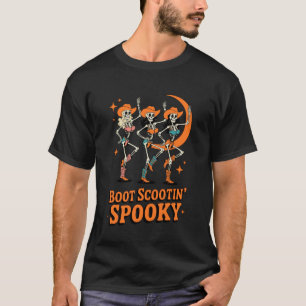 Camiseta Vaquera esqueleto espeluznante de Halloween que ha