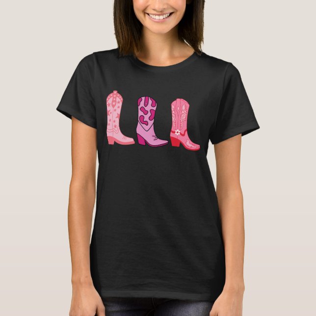 Camiseta Vaquera Linedance, Boot Cowboy Occidental  (Anverso)