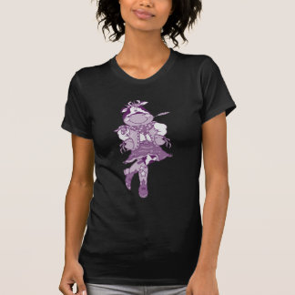 Camiseta Vaquera púrpura oscura de la vaca