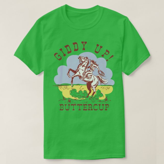 Camiseta Vaquera Retro Sostengo Tu Caballo Giddy Arriba Vac (Diseño del anverso)