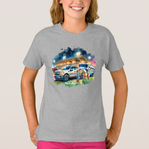 Camiseta Vaquera Rodeo Con Camión De Caballo Y Remolque