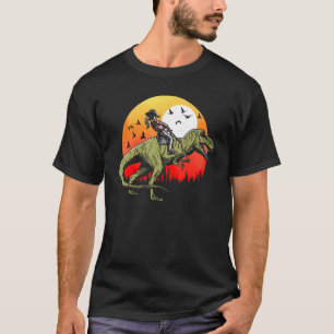 Camiseta Vaquera Rodeo Montando Rex Dinosaurio Retro Tyrann