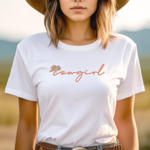 Camiseta vaquera rosada minimalista occidental