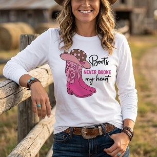 Camiseta Vaquera Sassy Botas Rosas Amante del Caballo Occid