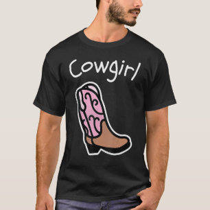 Camiseta Vaquera Y Botas Chica Country Western Rosa Mujeres