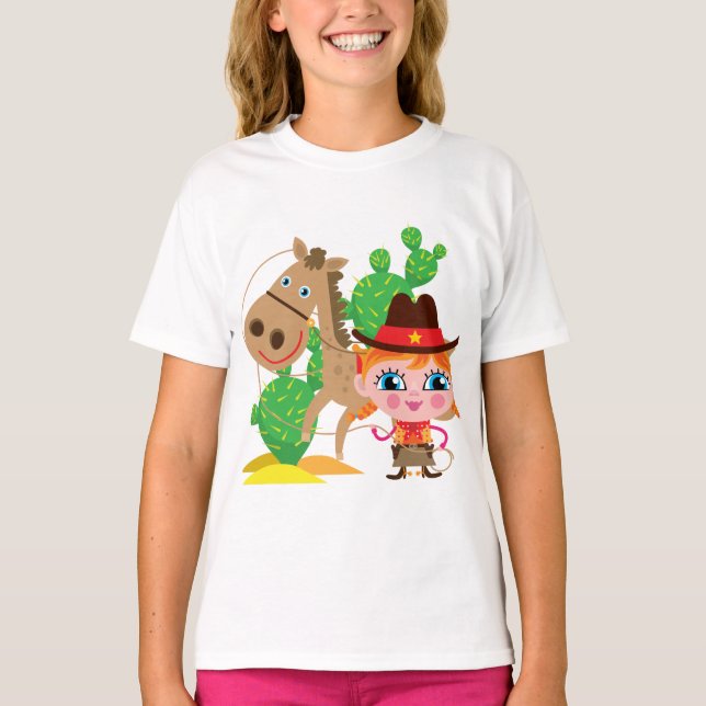 Camiseta Vaquera y caballo (Anverso)