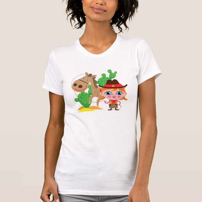 Camiseta Vaquera y caballo (Anverso)