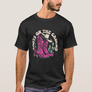 Camiseta Vaqueras con Botas en el Suelo Caballo Occidental 