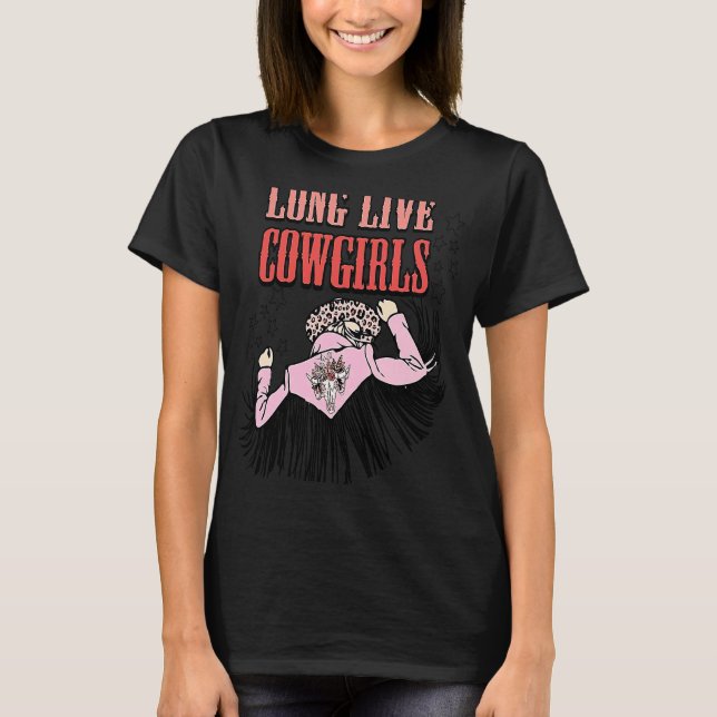 Camiseta Vaqueras Rosa Leopardo Cráneo de Vaca Occidental S (Anverso)