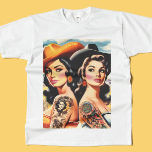 Camiseta Vaqueras Tatuadas Vintage
