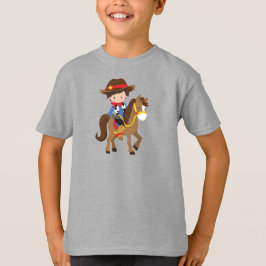 Camiseta Vaquero, alguacil, caballo, occidental, pelo pardo