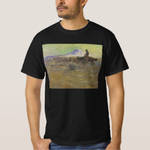 Camiseta Vaquero arreando ganado en el rango por Lon Megarg