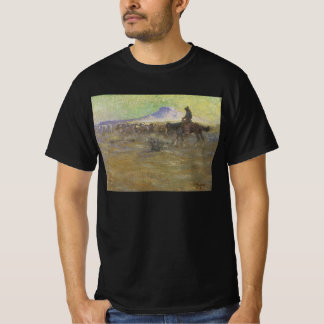 Camiseta Vaquero arreando ganado en el rango por Lon Megarg
