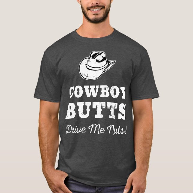 Camiseta Vaquero Butts me empuja a las nueces Texas Western (Anverso)
