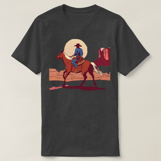 Camiseta Vaquero corriendo hacia el desierto del Suroeste,  (Diseño del anverso)