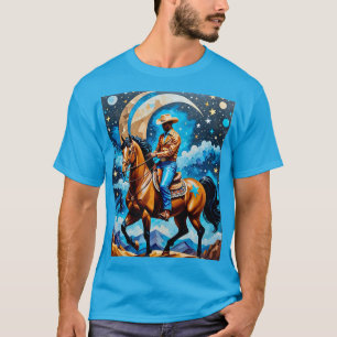 Camiseta Vaquero cósmico afro bajo té estático