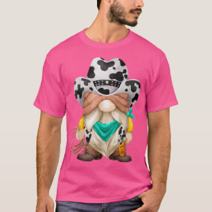 Camiseta Vaquero Cuto Para Mujeres Con Impresión De Vacas L