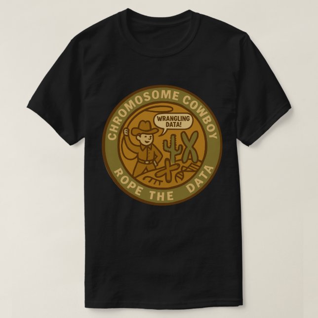 Camiseta Vaquero de cromosomas domando los datos como un pr (Diseño del anverso)