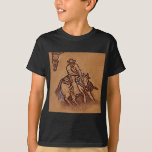 Camiseta Vaquero de cuero occidental del rodeo de la