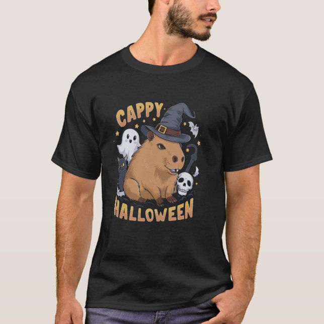 Camiseta Vaquero de Halloween de Capybara (Anverso)