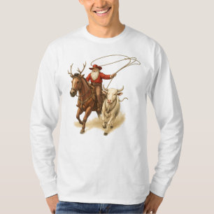 Camiseta Vaquero de Santa Riding Caballo y ganado vacuno