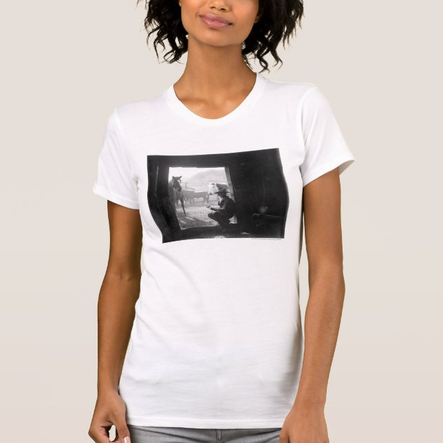 Camiseta Vaquero en una entrada con los caballos (Anverso)