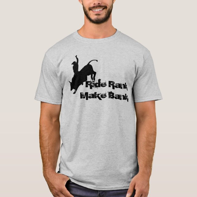 Camiseta Vaquero espeso del rodeo del montar a caballo de (Anverso)