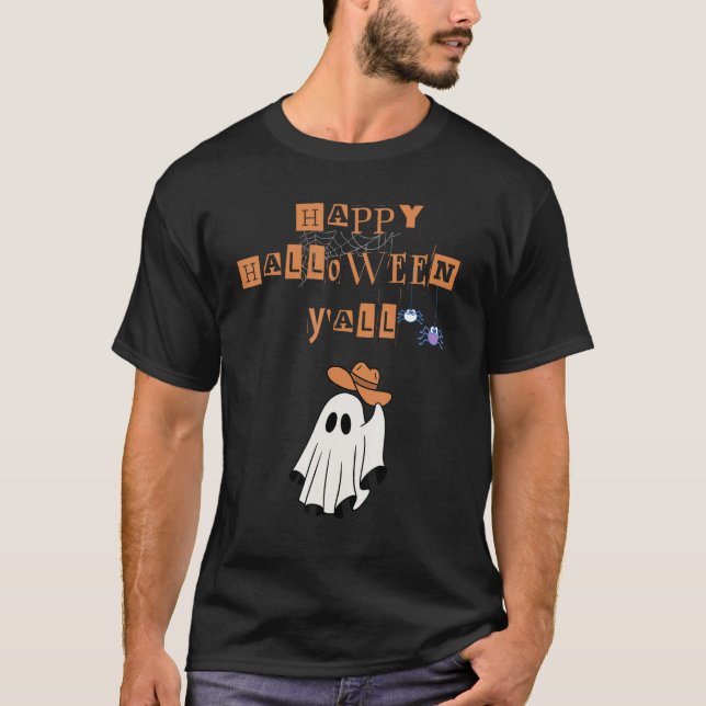 Camiseta vaquero fantasma halloween (Anverso)