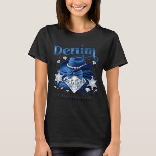 Camiseta Vaquero glam de mezclilla y diamantes estilo para