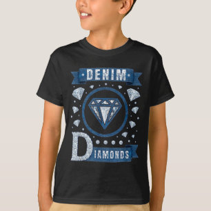 Camiseta Vaquero glam de mezclilla y diamantes estilo para