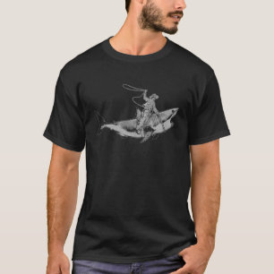 Camiseta Vaquero lobo de rodeo amante de los tiburones mont