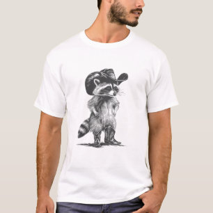 Camiseta Vaquero Mapache Mapache Divertido Gráfico Meme Hom
