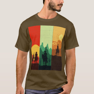 Camiseta Vaquero occidental angustiado montando caballo al 