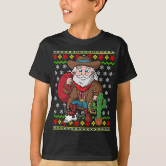 Camiseta Vaquero occidental Santa Claus Navidades feos suét